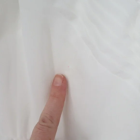 Lulus Marcelyn Maxi Dress Womens XL White Pleated V-Neck Cold-Shoulder Back Zip - Picture 7 of 9